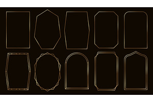 Simple golden frames. Thin gold, an Illustration by Frogella