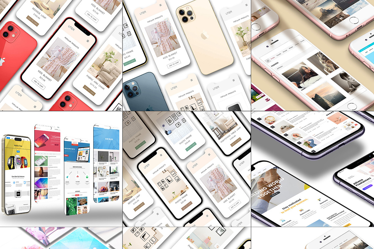 ALL 3D iPHONE MOCK-UP BUNDLE VOL-5, an iPhone Mockup by Graphicsworld125 (Photo 2 of 19)