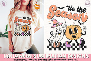 Retro Groovy Halloween Bundle PNG