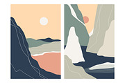 Abstract nature landscapes cards set, a Decorative Illustration by Good Studio (Thumbnail 19 of 34)