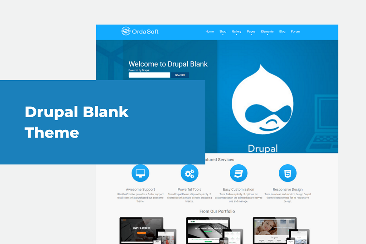 Drupal Blank Theme, a Websites & App Template by Ordasoft (Photo 1 of 3)