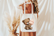 Summer Ice Cream Teddy Bear Clipart, a Seasonal Illustration by Designworld (Thumbnail 9 of 10)