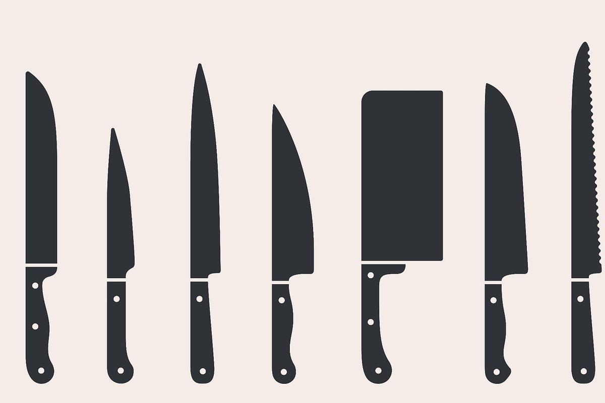 Knife, collection. Meat cutting, a Food Illustration by Foxys Graphic (Photo 2 of 3)