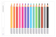 Vector Colored Crayons & Pencils, an Object Graphic by Side Project (Thumbnail 12 of 14)