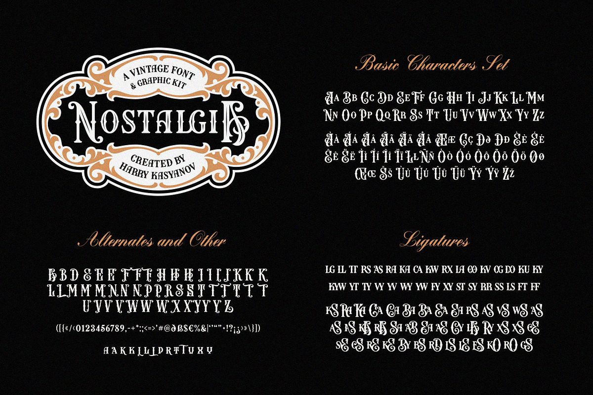 Vintage Fonts & Graphics Bundle, a Handwritten Font by Harry Kasyanov (Photo 2 of 16)