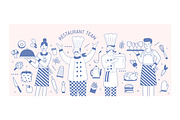 Restaurant team banner, set, pattern, a Decorative Illustration by Good Studio (Thumbnail 4 of 11)