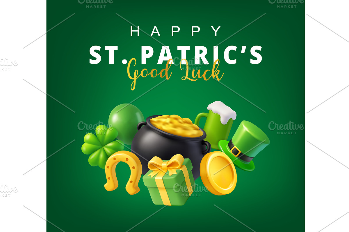 Saint Patricks Day greeting card, an Illustration by GraphiShop