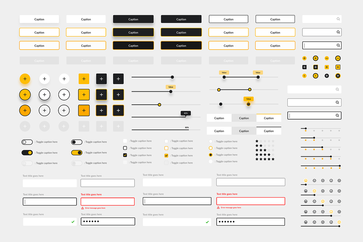 UI Design system - Form components, an UI Kit Template by anchor_point_heshan