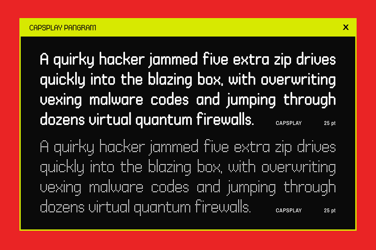 Capsplay -  Futuristic Dot Pixel, a Sans Serif Font by Typia Nesia (Photo 8 of 14)