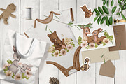 Watercolor Set Mom and Baby, an Animal Illustration by ViktoriyaD (Thumbnail 2 of 6)