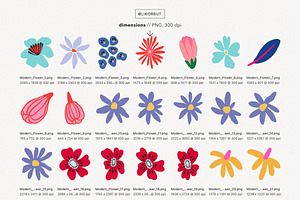 Abstract Modern Flowers Graphics