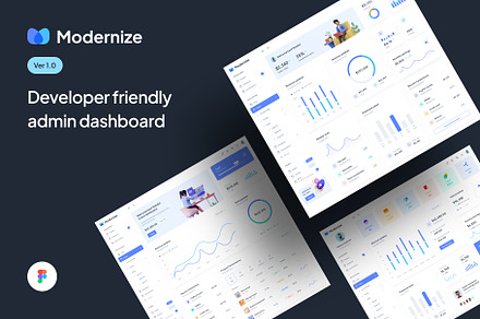 Modernize - Figma Dashboard UI Kit, an UI Kit Template by AdminMart