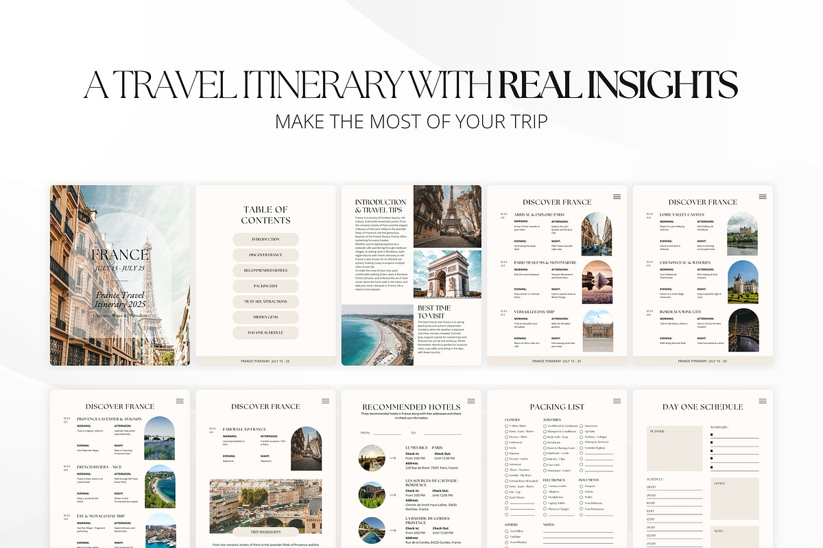 France Travel Itinerary Template, a Magazine Template by Pulsecolor (Photo 4 of 10)