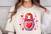 Valentine's Matryoshka Doll Clipart, an Illustration by DreamCafeArt (Thumbnail 6 of 6)