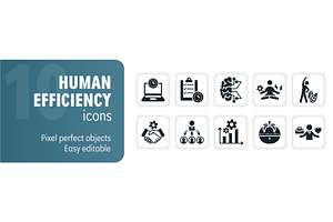 Human efficiency icon set featuring, an Object Illustration by Aimagenarium@gmail.com