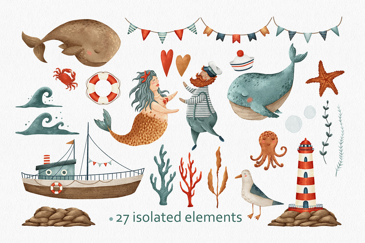 Nautical hand drawn clip art, an Illustration by ARTerria (Photo 3 of 17)