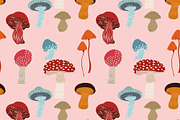 Seamless Mushroom Patterns, an Illustration by uStickery (Thumbnail 7 of 7)