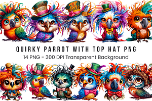 Quirky Parrot PNG Clipart Bundle, a Graphic by Clipart Bloom