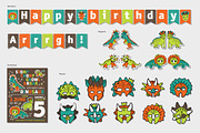 Dinosaurs Birtday decor set, a Card Template by Crowhouse (Thumbnail 2 of 6)