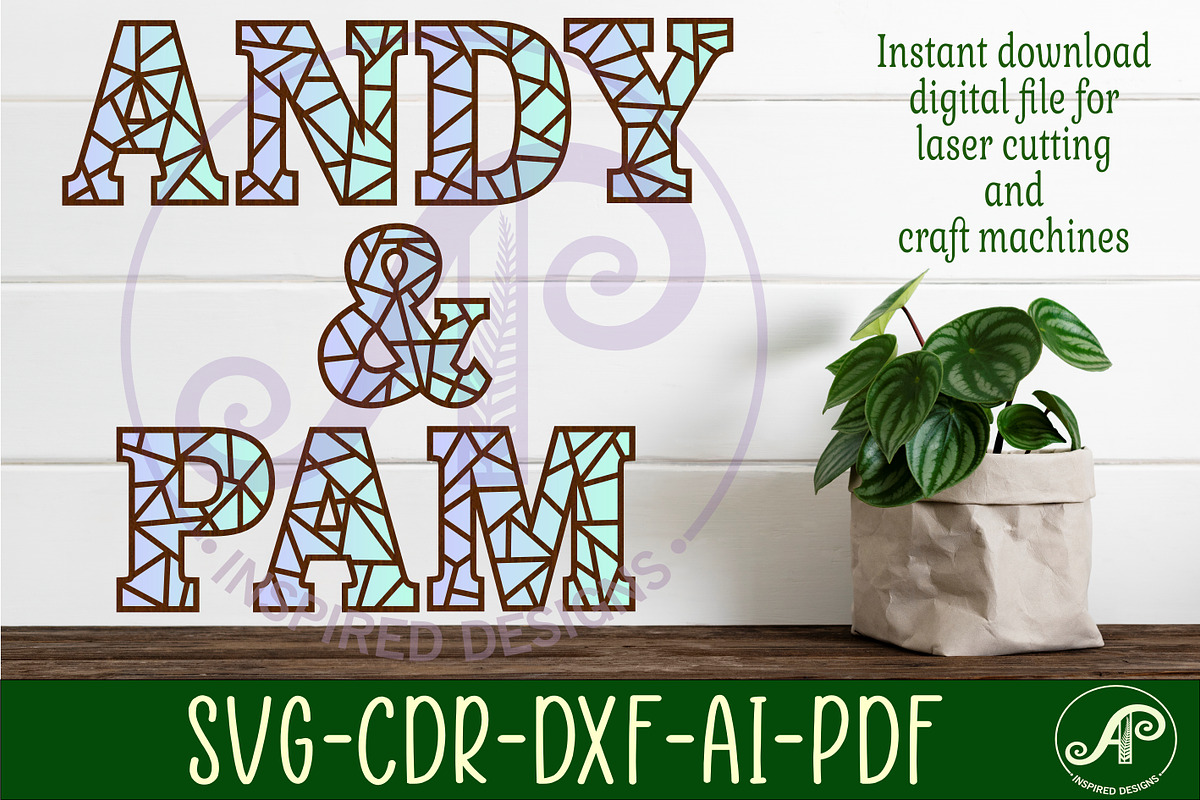 Stained glass alphabet set. 2 layer, an Object Graphic by A P Inspired Designs (Photo 2 of 7)