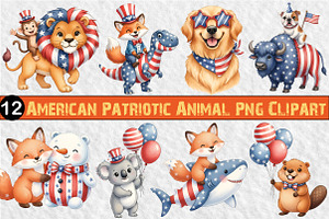 American Patriotic Animal Png, an Illustration by GatewayDesign