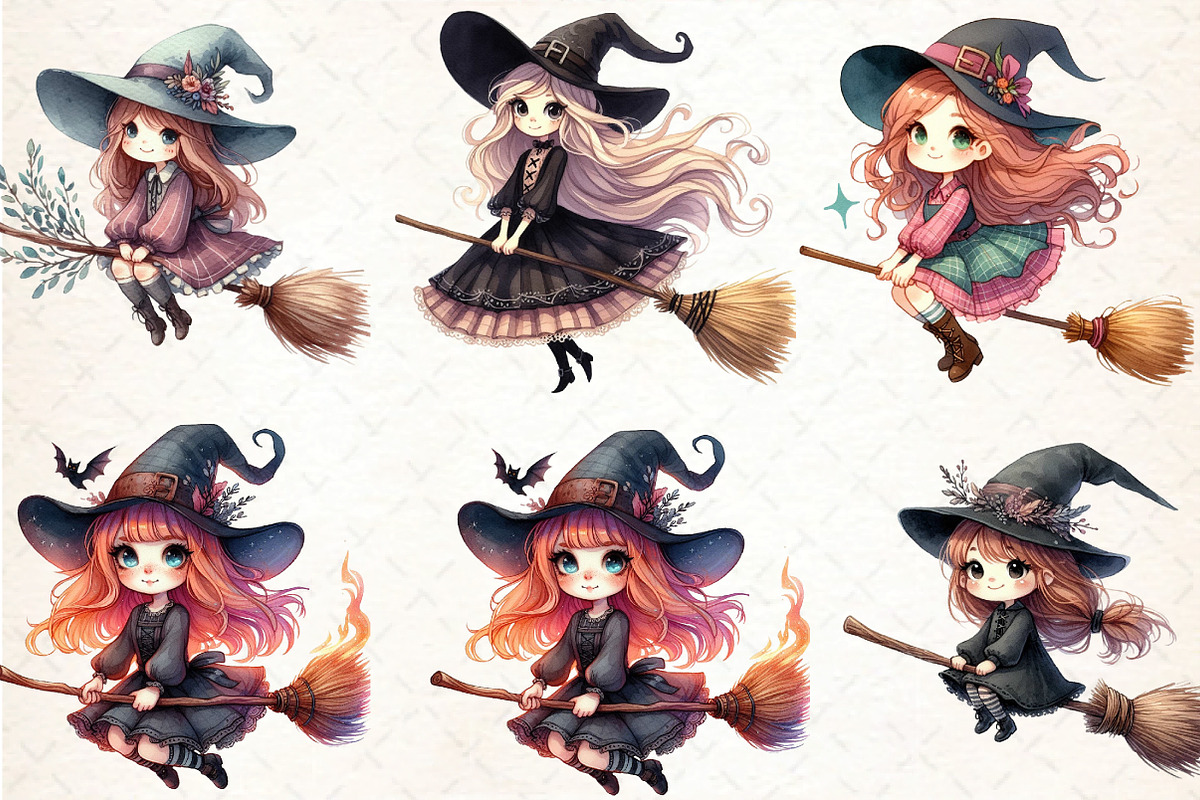 Cute Girl Sweden  gothic Witch Broom, an Illustration by DreamCafeArt (Photo 4 of 7)