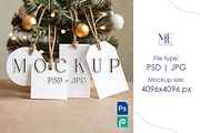 Christmas Gift Tag Mockup Set, an Advertising Mockup by Mie Mockup Studio (Thumbnail 1 of 7)