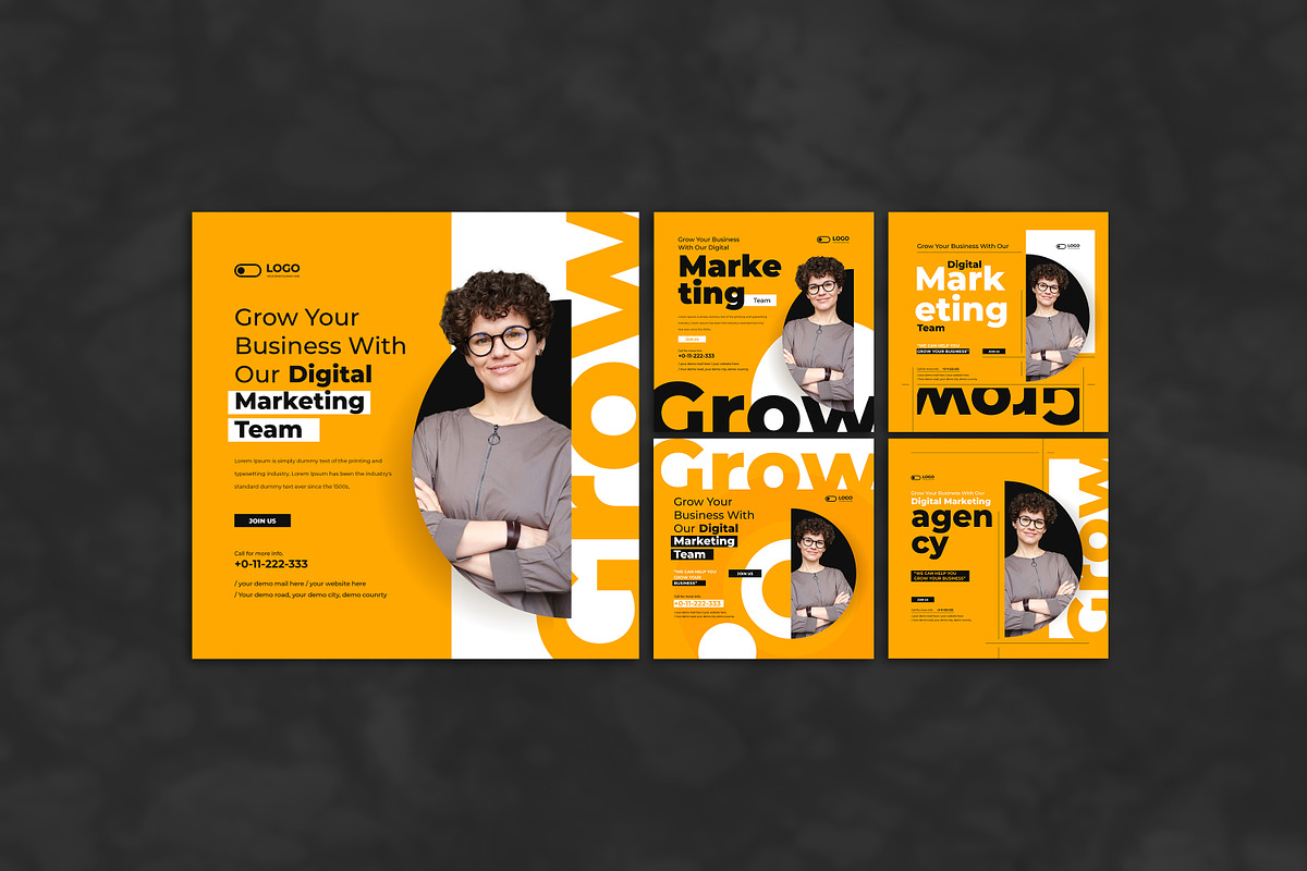 Marketing agency social media post, a Social Media Template by Tanmoy Topu (Photo 1 of 6)
