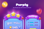 Purply – Game UI Asset Pack, a Graphic by Nebula Finch (Thumbnail 2 of 2)