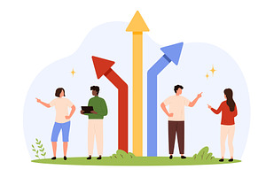 Choosing Different Paths Decision, a Person Illustration by Flashvector