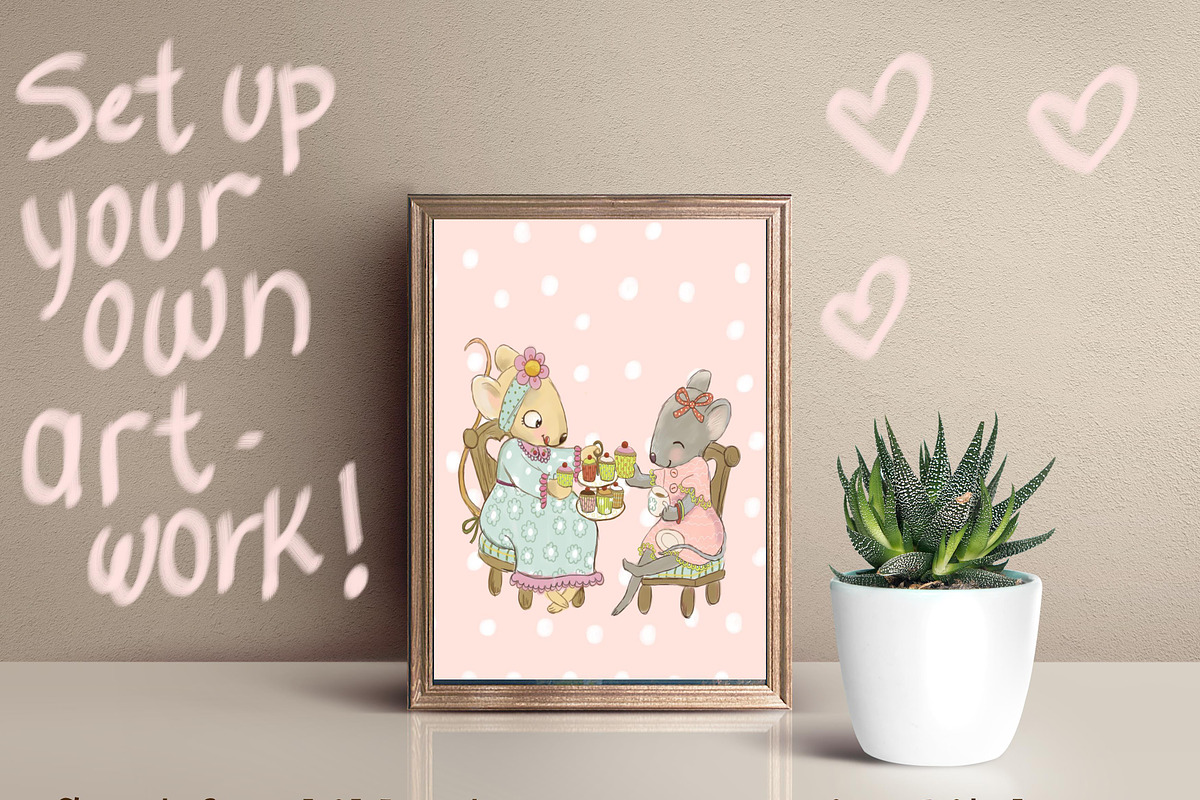Tea Party Clipart Set, a Decorative Illustration by Paper Doll Pets (Photo 2 of 7)