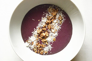 Smoothie bowl on marble
