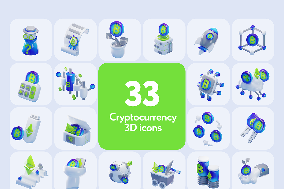 Cripsy Cryptocurrency 3D Icons, a 3D by Welovegraphics (Photo 8 of 10)