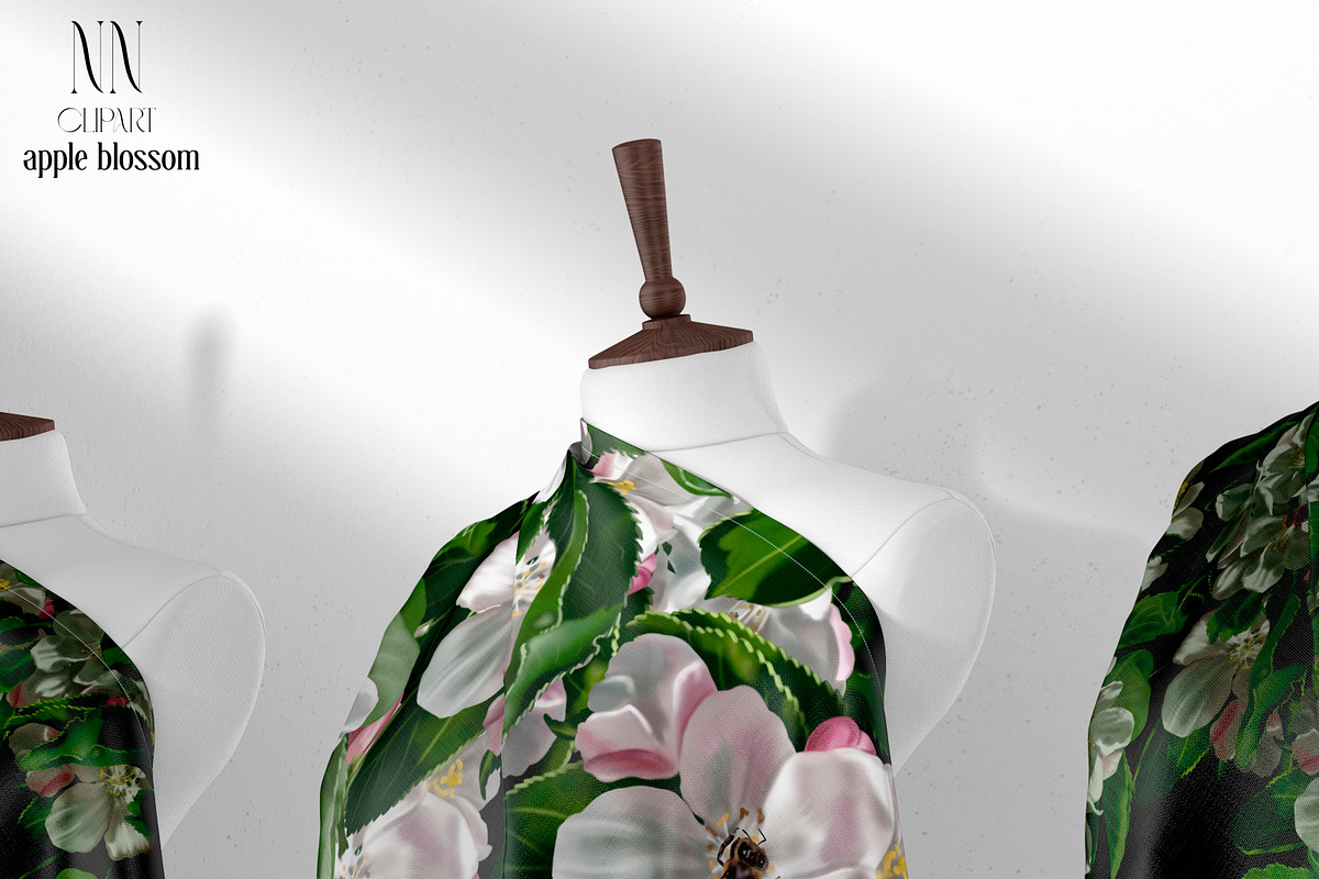 Apple Blossom - Botanical pattern, a Pattern Graphic by NNclipart (Photo 3 of 12)