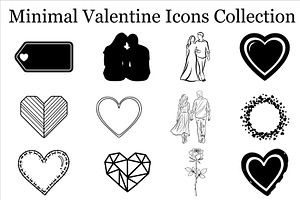 Minimal Valentine Icons Collection, a Graphic by BIPLOB EXPERT
