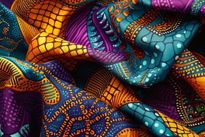 Vivid African pattern on fabric, an Abstract Photo by Handmadefont