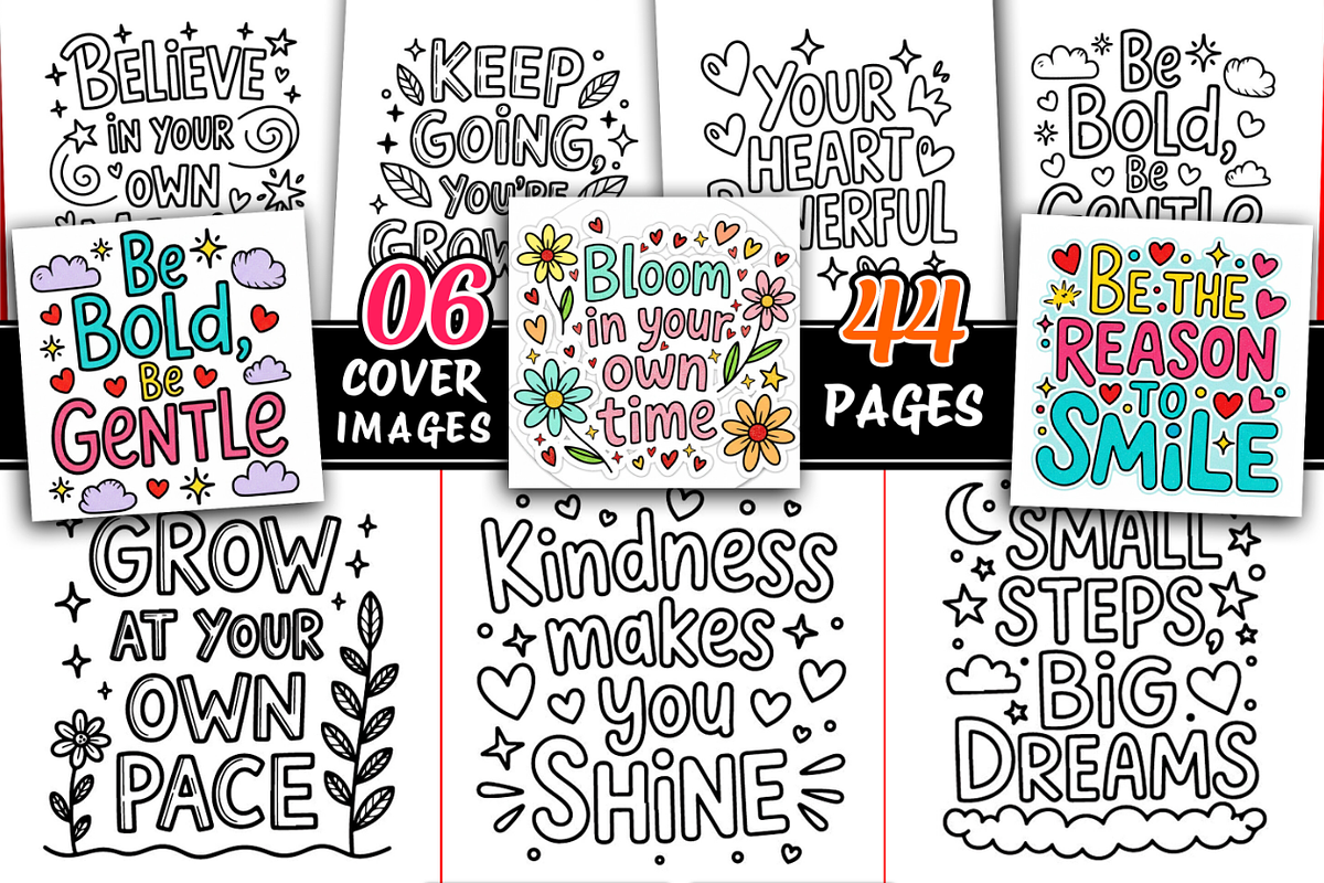 Easy Inspirational Coloring Pages, an Illustration by Design Art