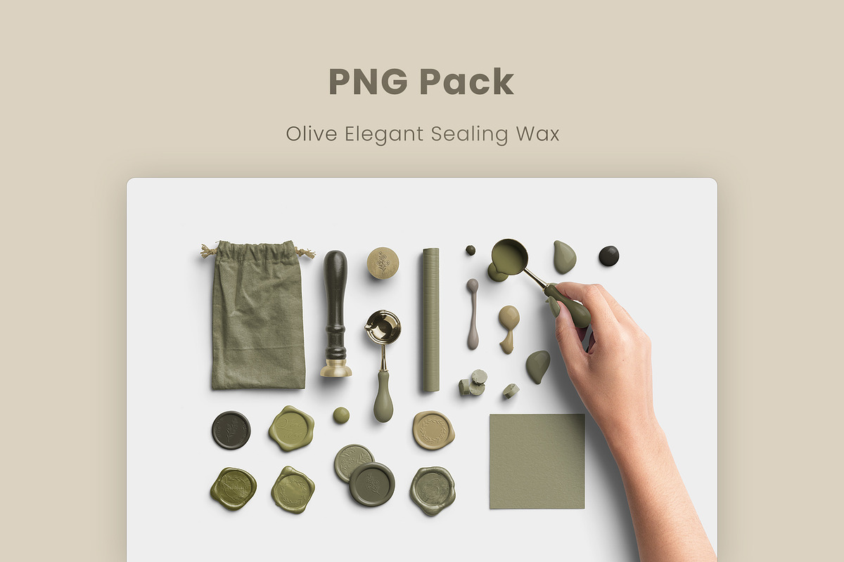 Olive Elegant Sealing Wax PNG Pack, an Object Graphic by Custom Scene (Photo 8 of 8)