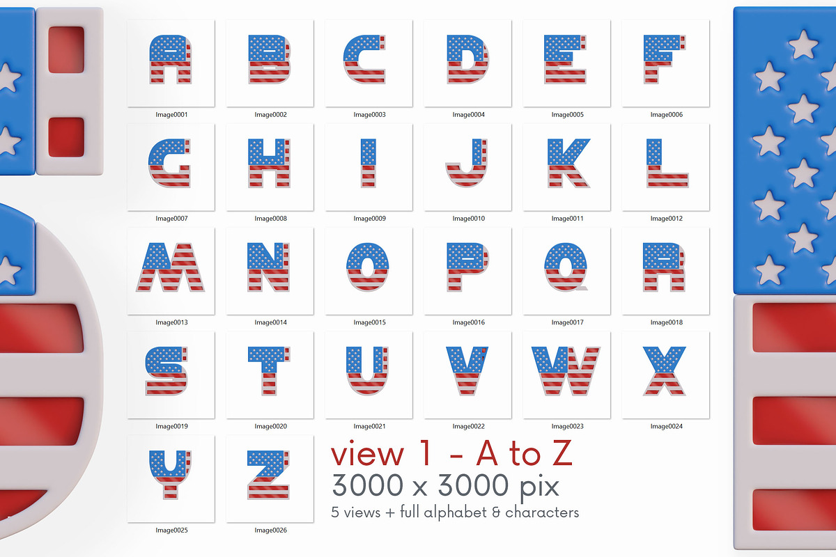 USA Flag - 3D Lettering, a Graphic by MIIM (Photo 6 of 7)
