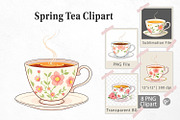 Spring Tea Clipart, a Graphic by Artnoy (Thumbnail 1 of 5)