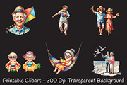 Funny Summer Old Couple Clipart, an Illustration by RobertsArt (Thumbnail 3 of 7)