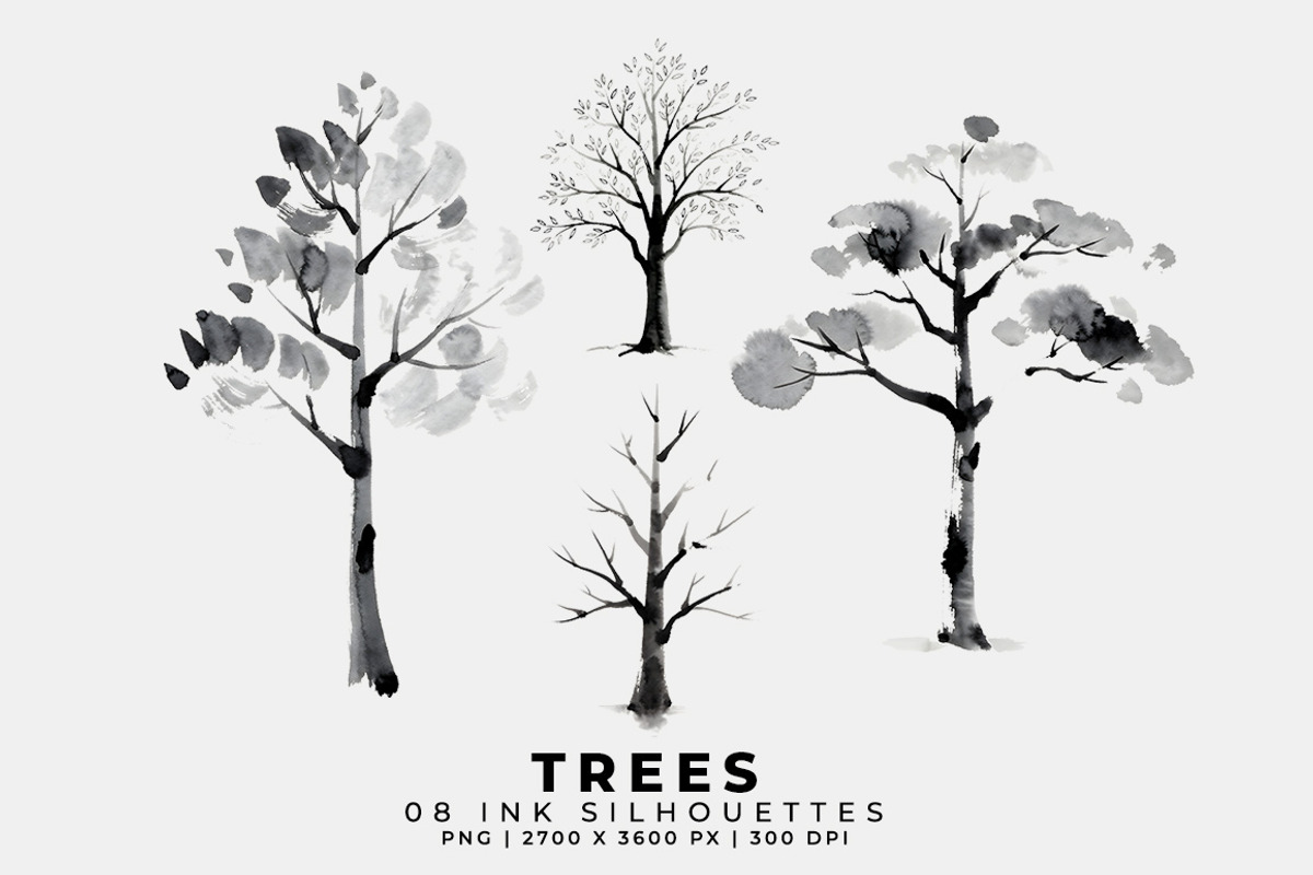 Tree Ink Silhouettes, an Object Graphic by Digital Art Creations (Photo 2 of 5)