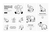 Elephant Drawing Icons, an Outline Icon by Prosymbols (Thumbnail 4 of 5)