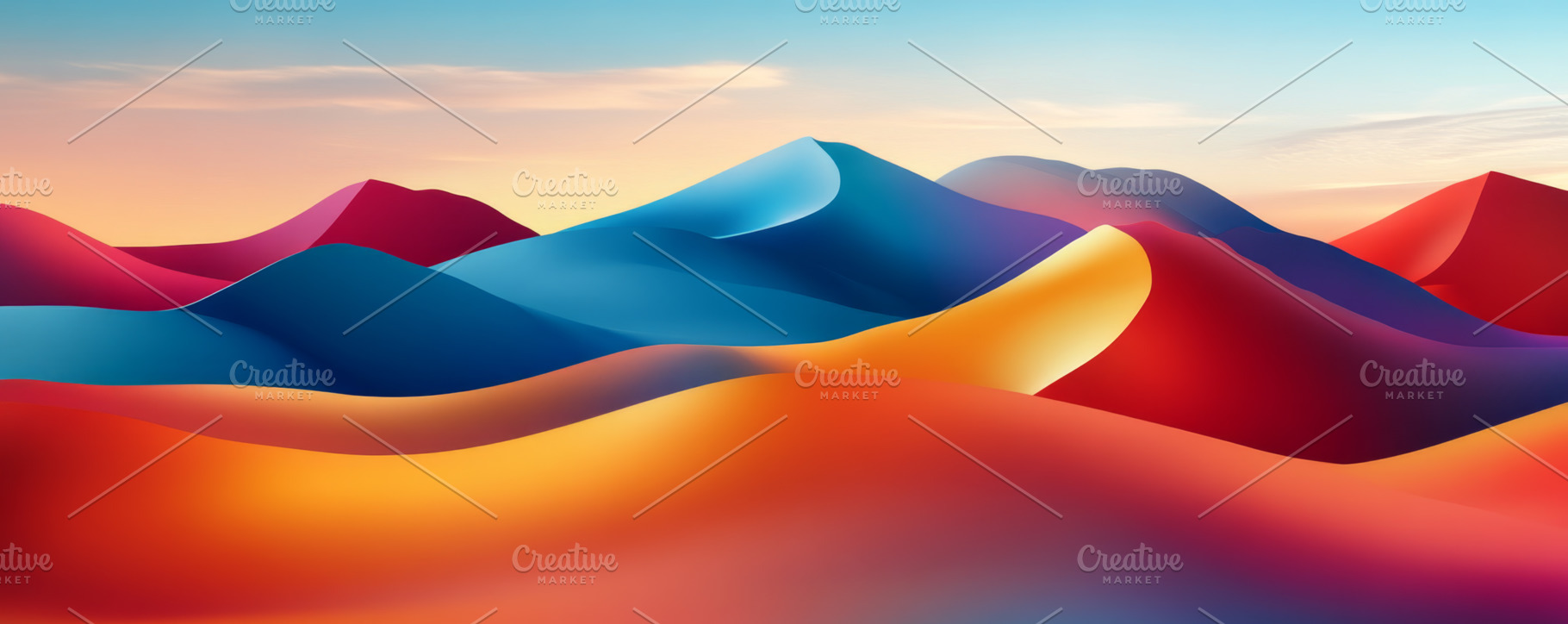 Vibrant Abstract Landscape of Colorful Mountains and Desert, an Abstract Photo by Natalia Klenova's Shop