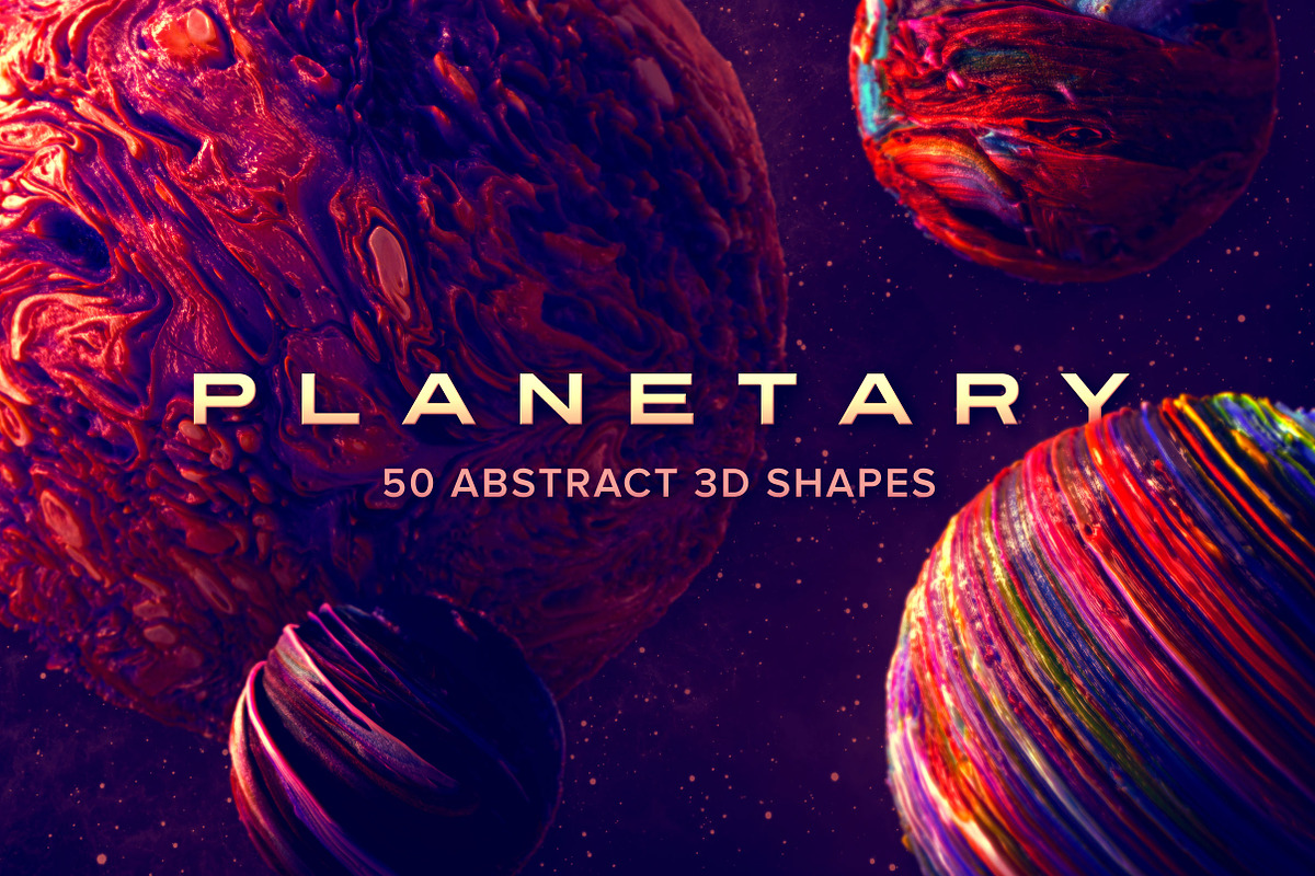 Planetary: 50 Abstract 3D Shapes, an Object Graphic by Chroma Supply (Photo 1 of 12)