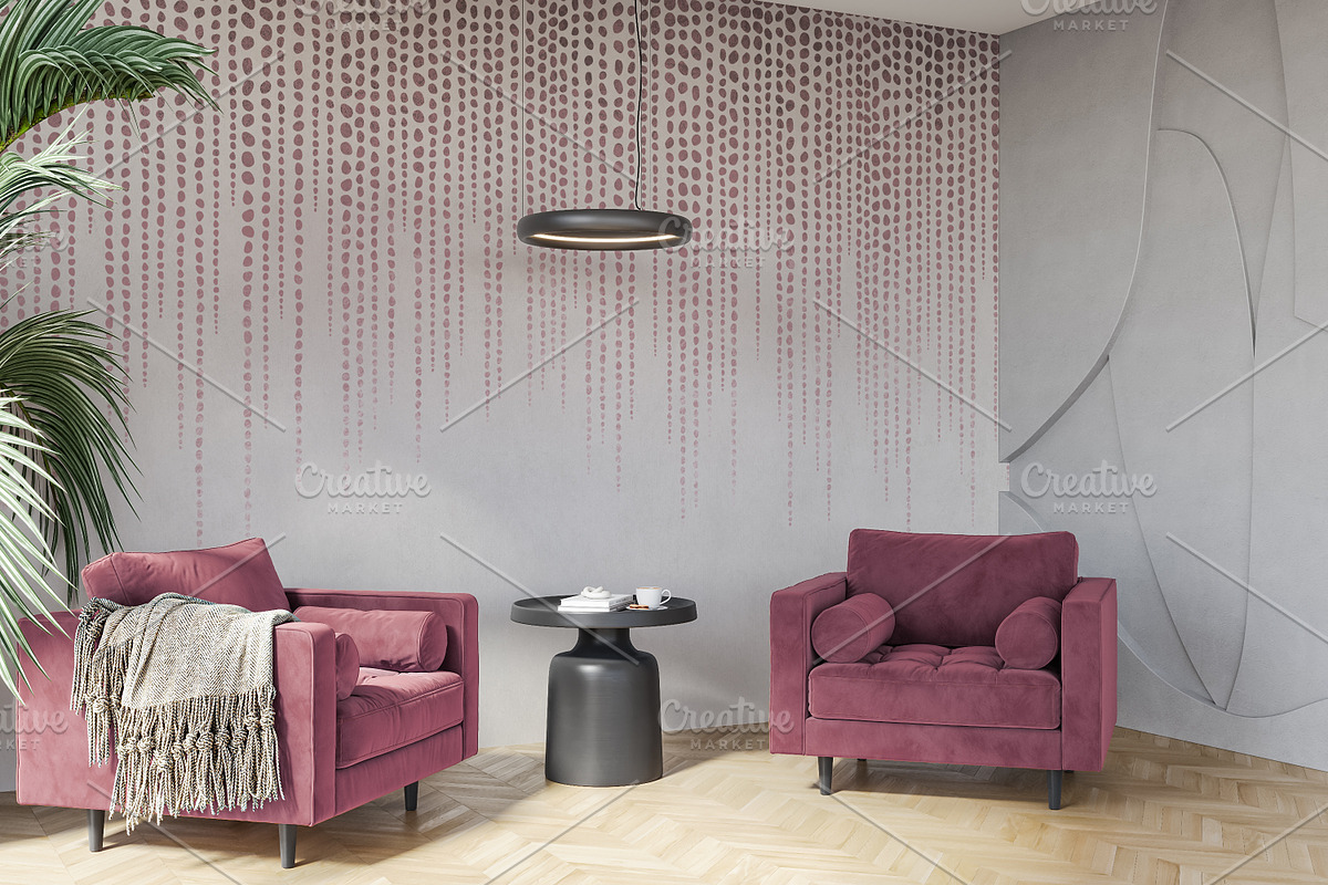 Wallpaper mockup Luxury living room, a Household Mockup by Hunny Badger (Photo 4 of 7)