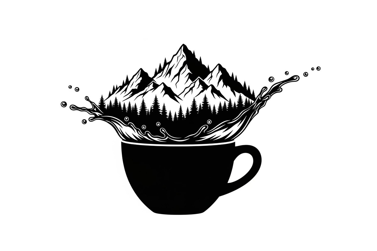Mountain Coffee Cup Bundle, an Object Illustration by yasushie (Photo 25 of 31)