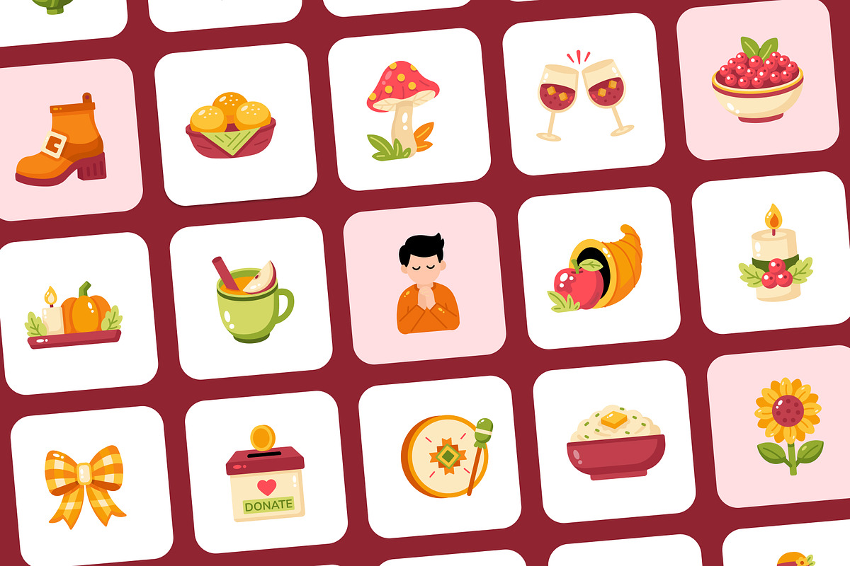 30 Animated Thanksgiving Flat Icons, an Emoji Icon by Prosymbols (Photo 3 of 4)