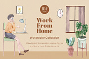 Work from Home with people concept, a Person Illustration by CreativeValuation (Thumbnail 1 of 13)