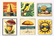 Yellow Summer Postage Stamps Clipart, an Illustration by CreationArt (Thumbnail 3 of 9)